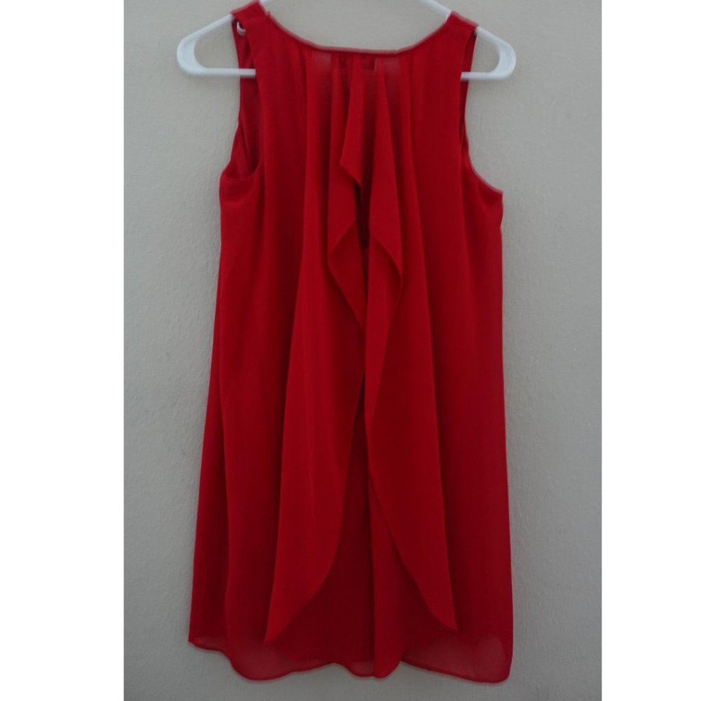 Junior's Red Ruffled-Back Dress - Picture 2 of 3